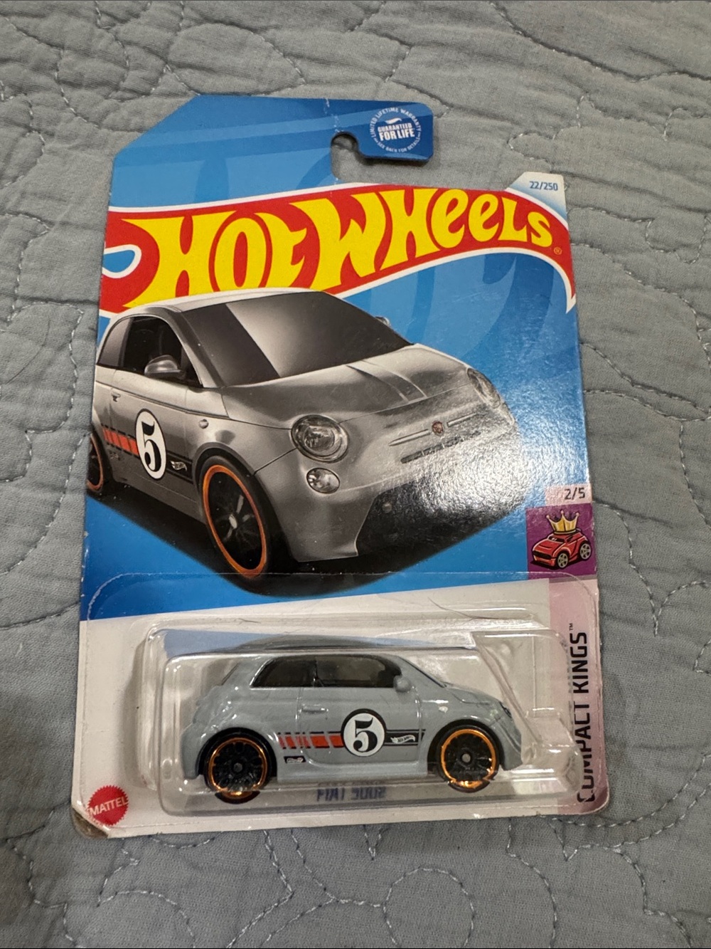 Hot Wheels Silver Fiat 500 Die-Cast Toy Car - Compact Kings
